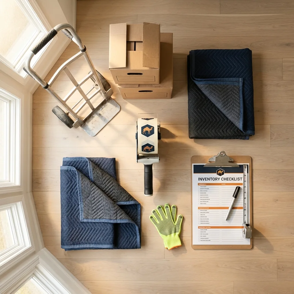 Professional moving supplies and packing materials layout for Pennsboro residential relocations